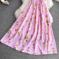 Off shoulder shirred bodice floral maxi dress