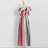 Flowy square neck back bowknot maxi dress