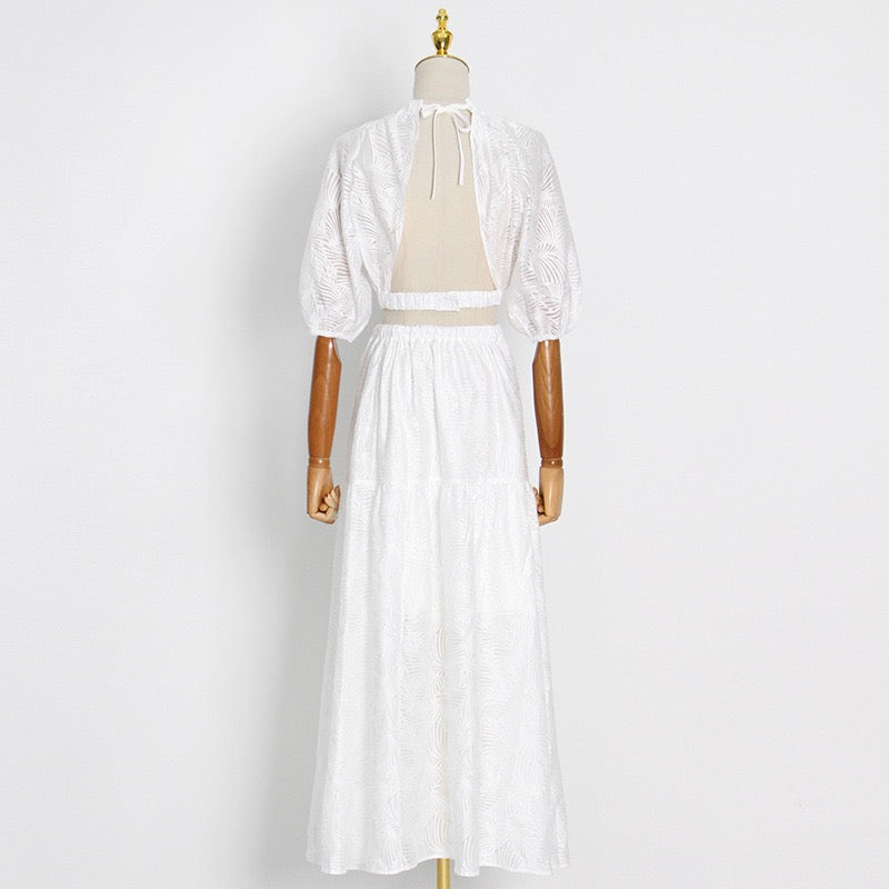 O-ring cut out open back maxi dress