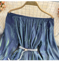 Off shoulder poet sleeve blouse with belt