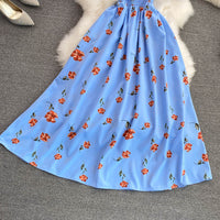 Off shoulder shirred bodice floral maxi dress