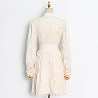 3D embroidery lace floral A line dress