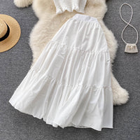 Smocked bodice crop top and prairie skirt set