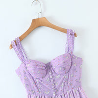 Double strappy v cut layers cami dress