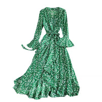 High-low Asymmetrical ruffle wrap summer dress