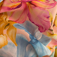 Belted button through floral chiffon maxi dress