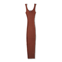 Sleeveless lounge long knit dress