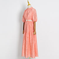 O-ring cut out open back maxi dress