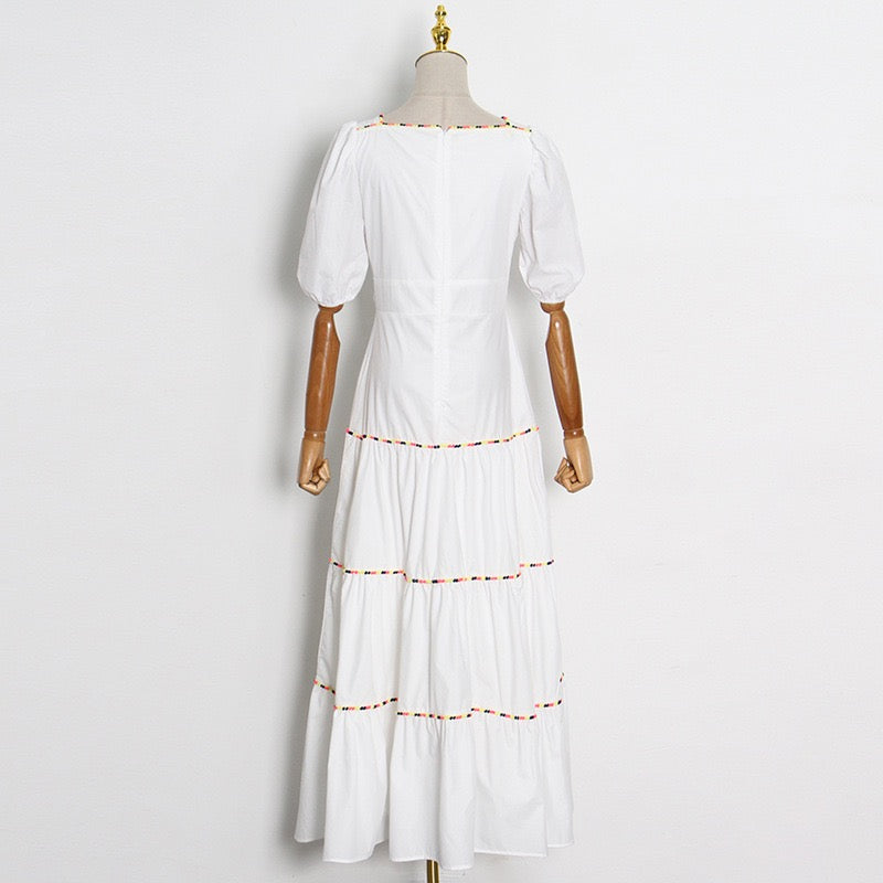 Bowknot tiered maxi dress