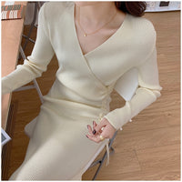 Side ruched knitted dress