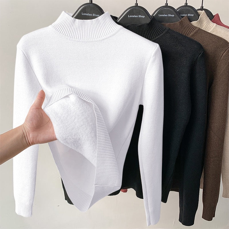 Crew neck fleece sweater