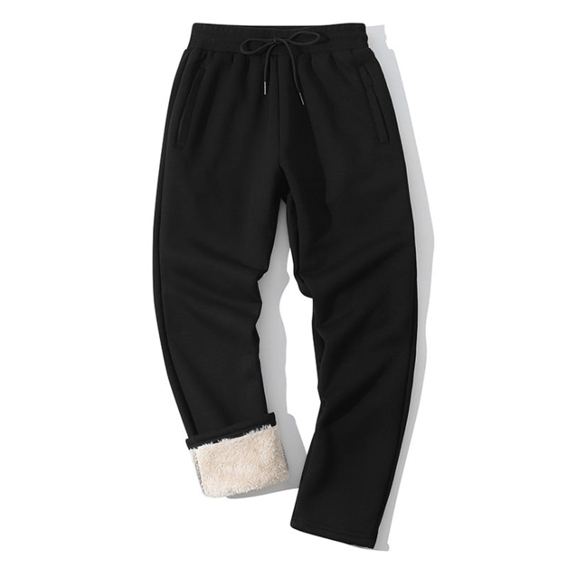 Fleece line winter sweat pants for men