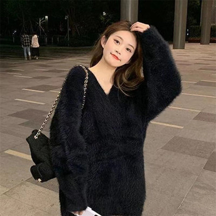 Heart neck cozy sweater