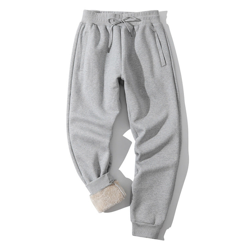 Fleece line winter sweat pants for men