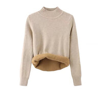 Crew neck fleece sweater