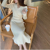 Side ruched knitted dress