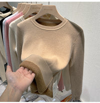 Round neck fleece sweater