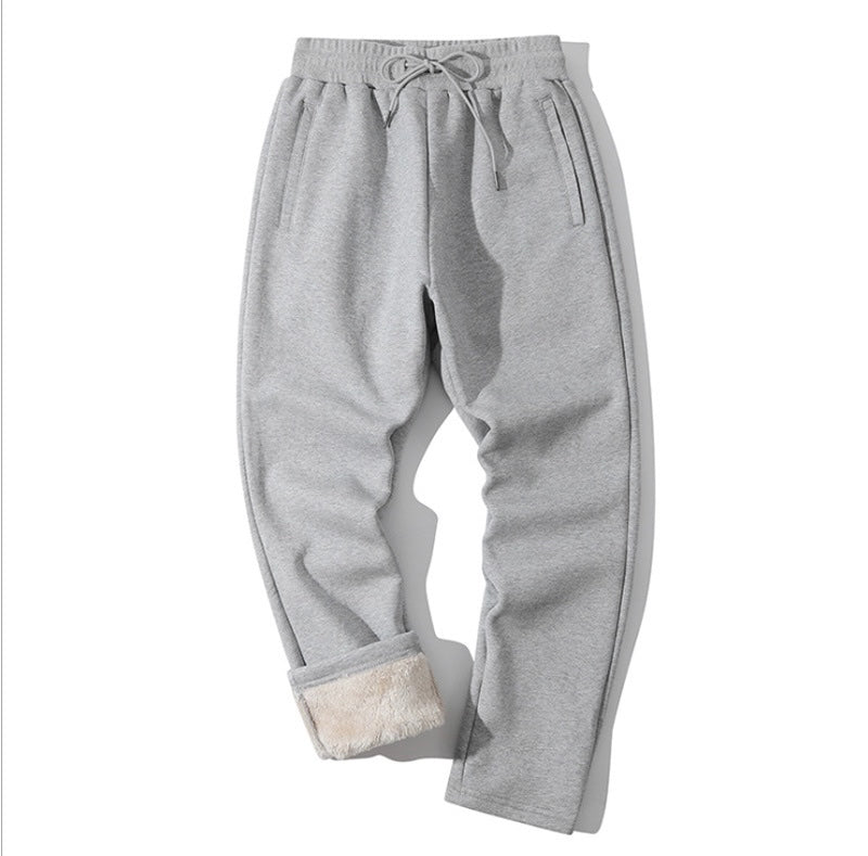 Fleece line winter sweat pants for men