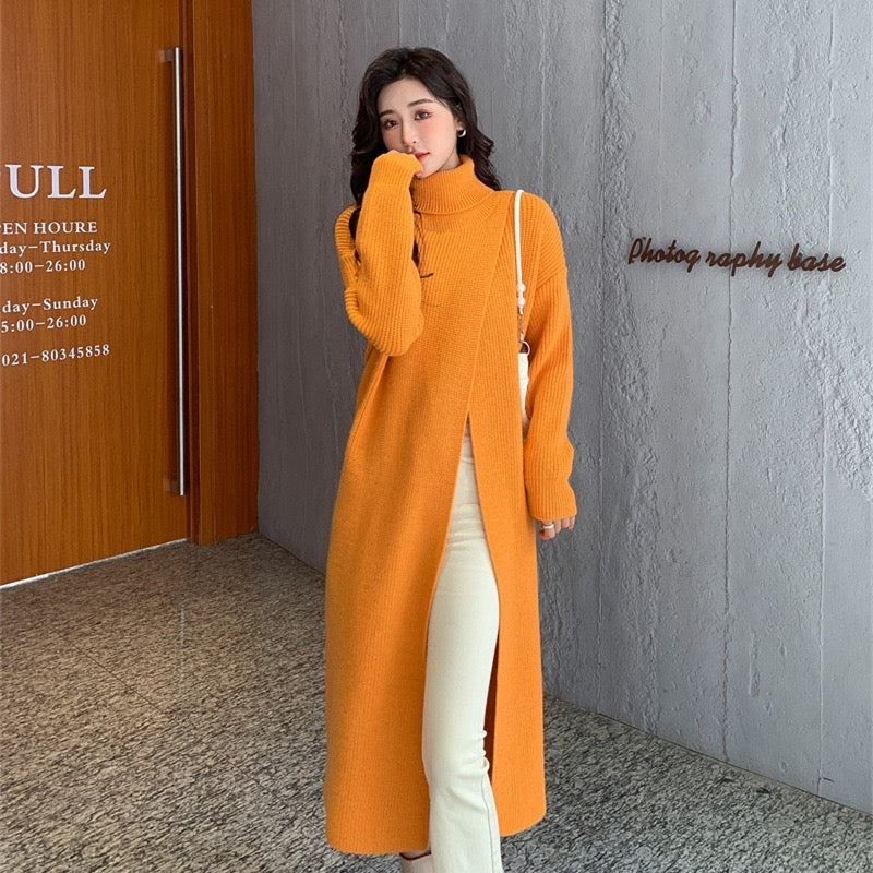 slit turtle neck knit – louren store