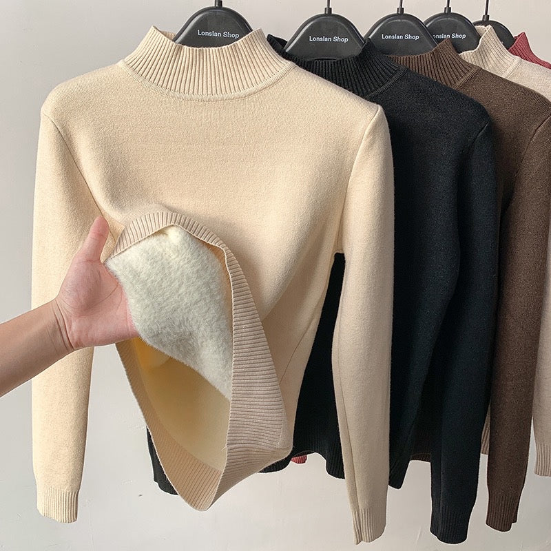 Crew neck fleece sweater