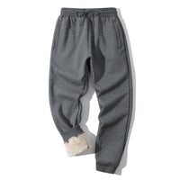 Fleece line winter sweat pants for men