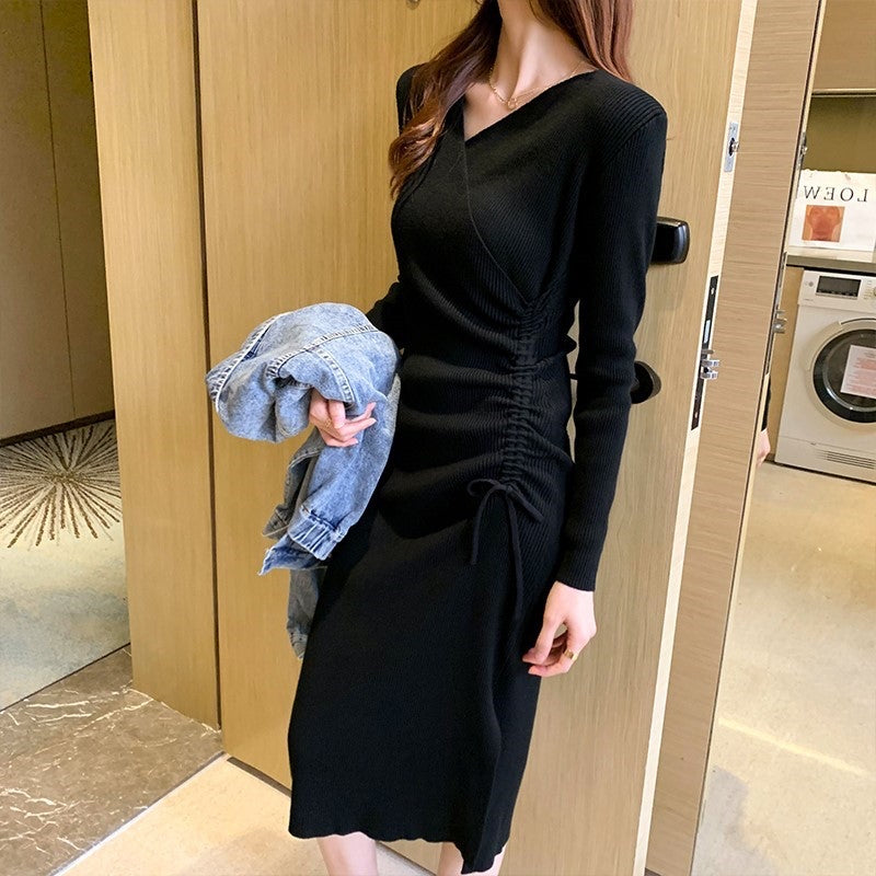 Side ruched knitted dress