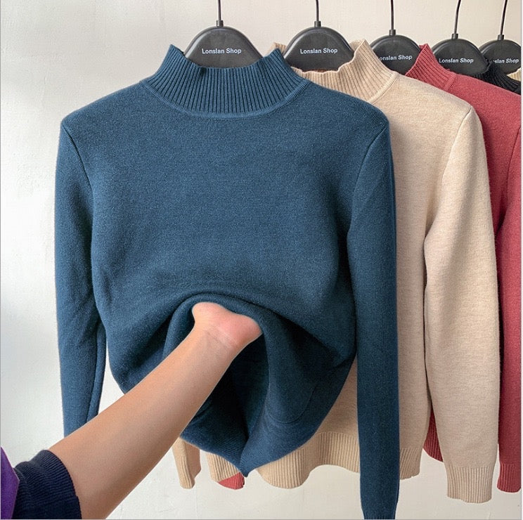 Crew neck fleece sweater