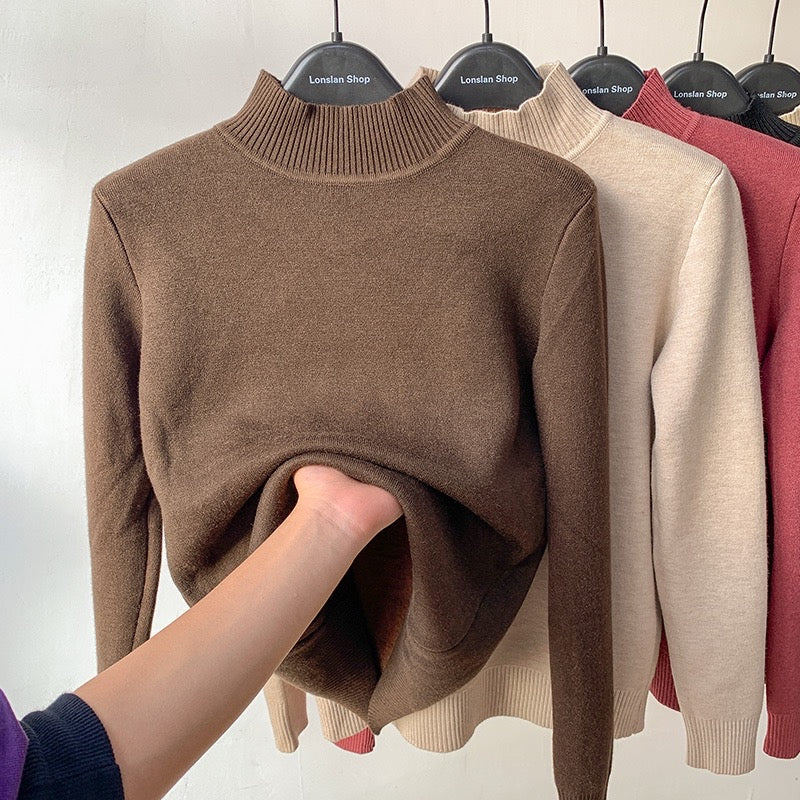 Crew neck fleece sweater