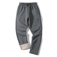 Fleece line winter sweat pants for men