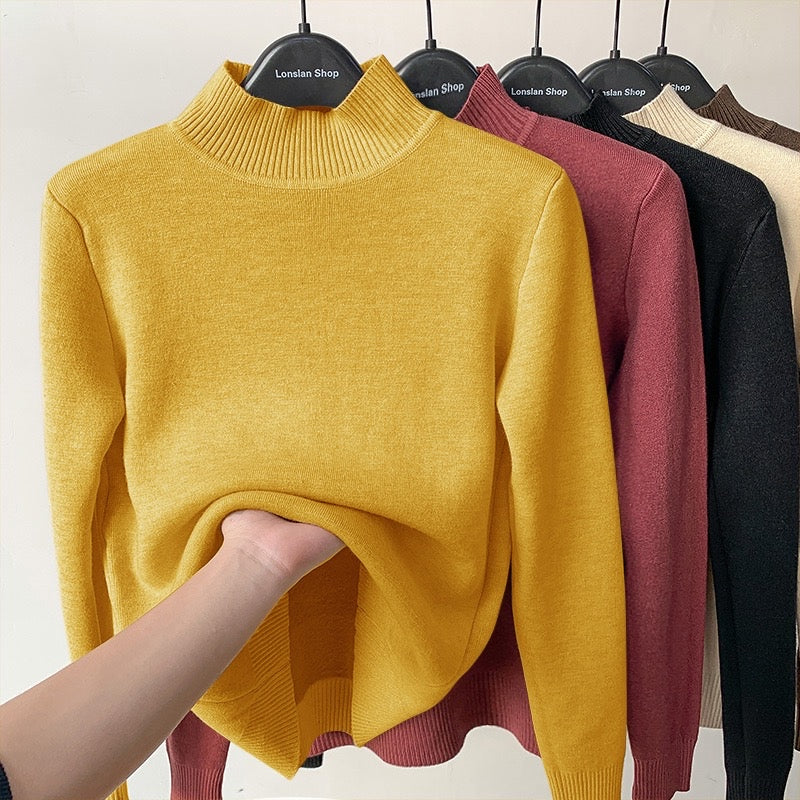 Crew neck fleece sweater