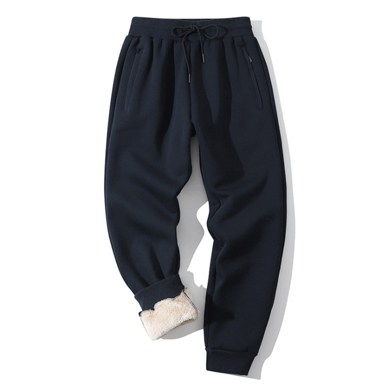 Fleece line winter sweat pants for men