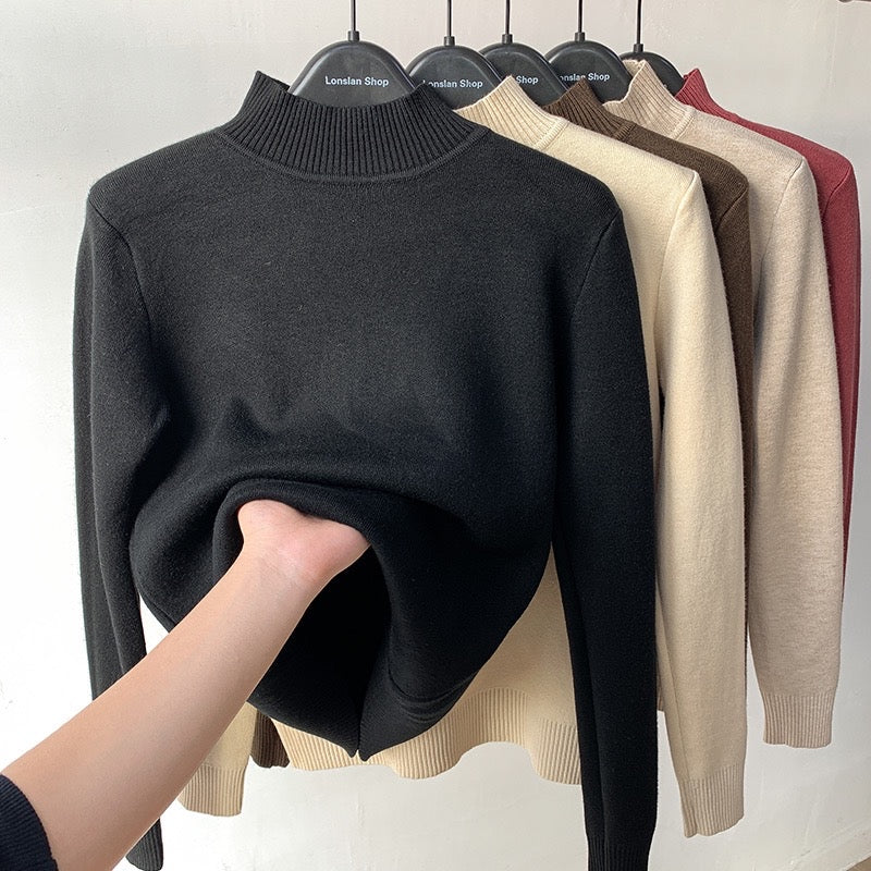 Crew neck fleece sweater