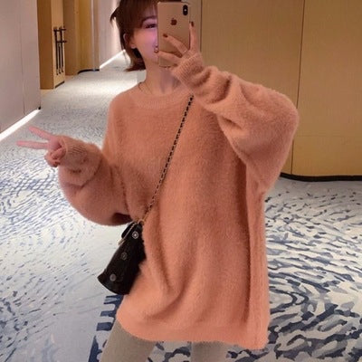 Round neck cozy sweater