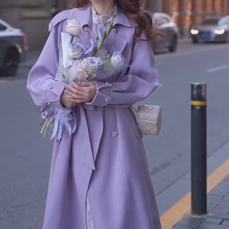 Lavender trench coat best sale