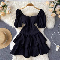 Short sleeve layers mini dress