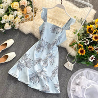 Tropical vibes Ruffle mini dress