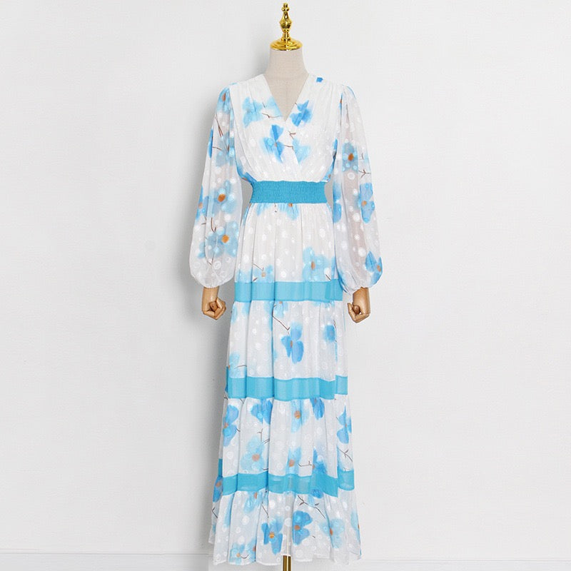 Floral chiffon maxi dress