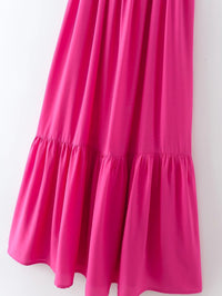 Tie strappy maxi pink dress