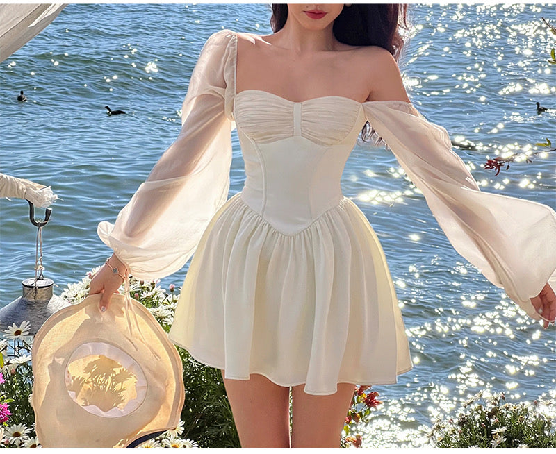 Solid white corset mini dress