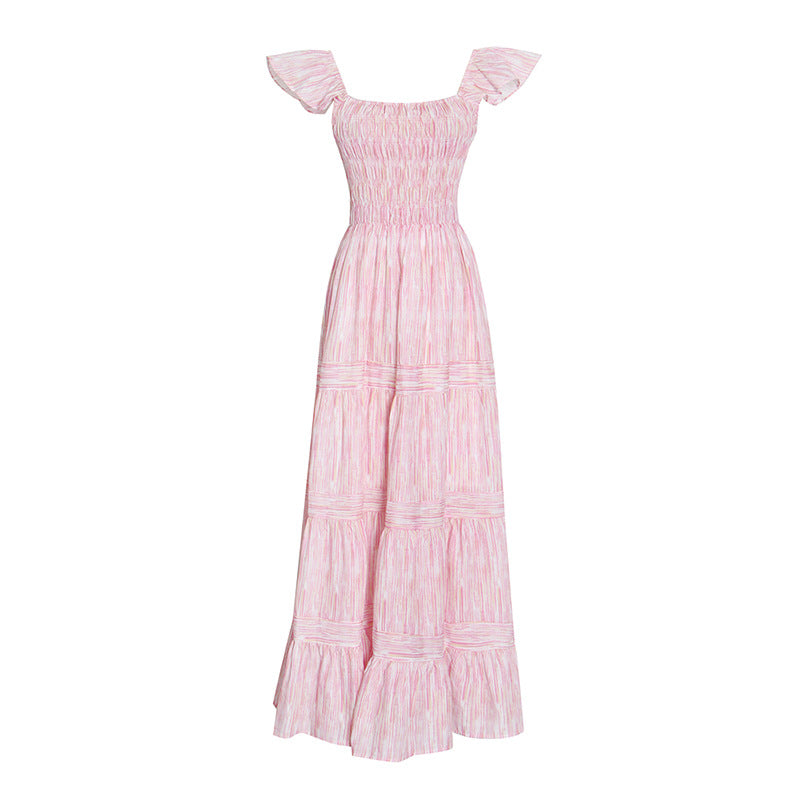 Square neck smocked bodice prairie dress