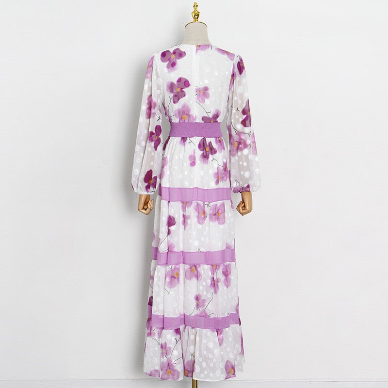 Floral chiffon maxi dress