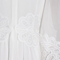 Classy chiffon dress embellished lace trim