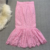 Mermaid lace skirt in pink