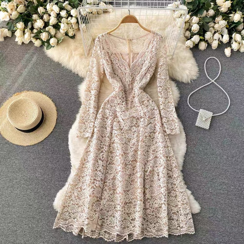 Sweet charming X line lace dress