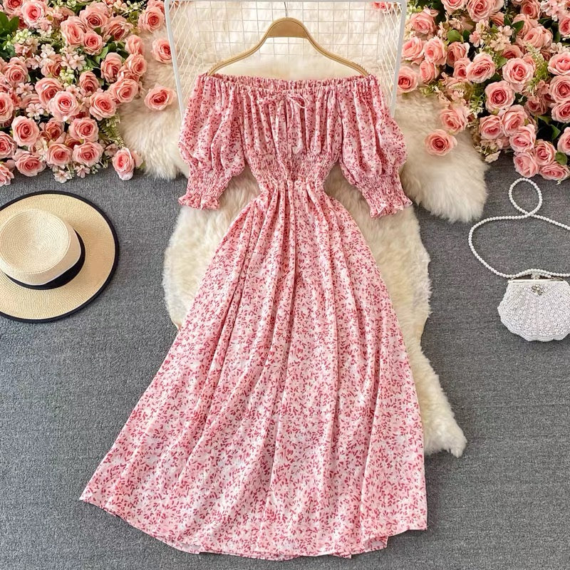 Off shoulder mini floral midi dress