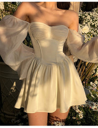 Solid white corset mini dress