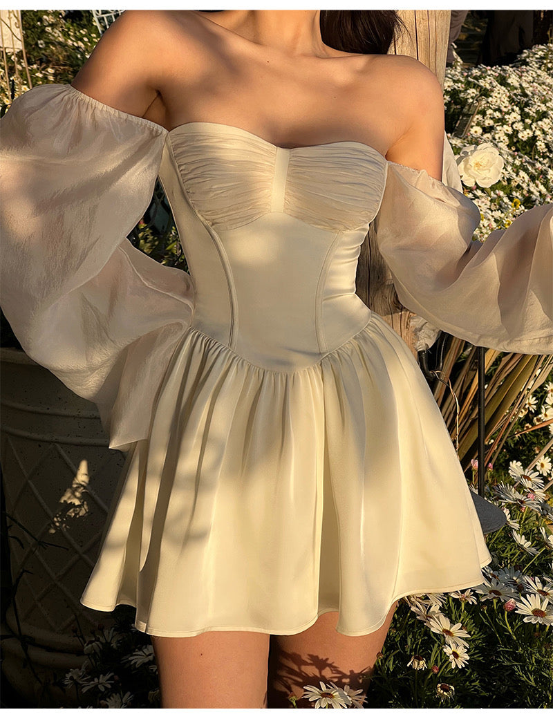 Solid white corset mini dress