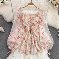 Mini floret chiffon A line dress