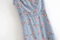 Tie shoulder floral maxi dress