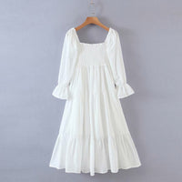 Poet sleeve smocked bodice prairie dress